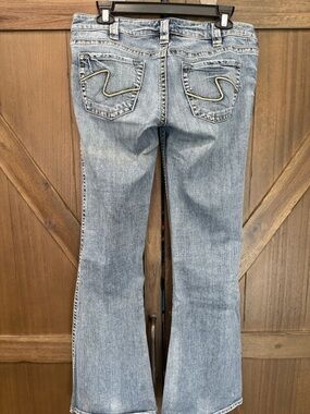 Y2K Silver Francis Light Blue Flare Jeans